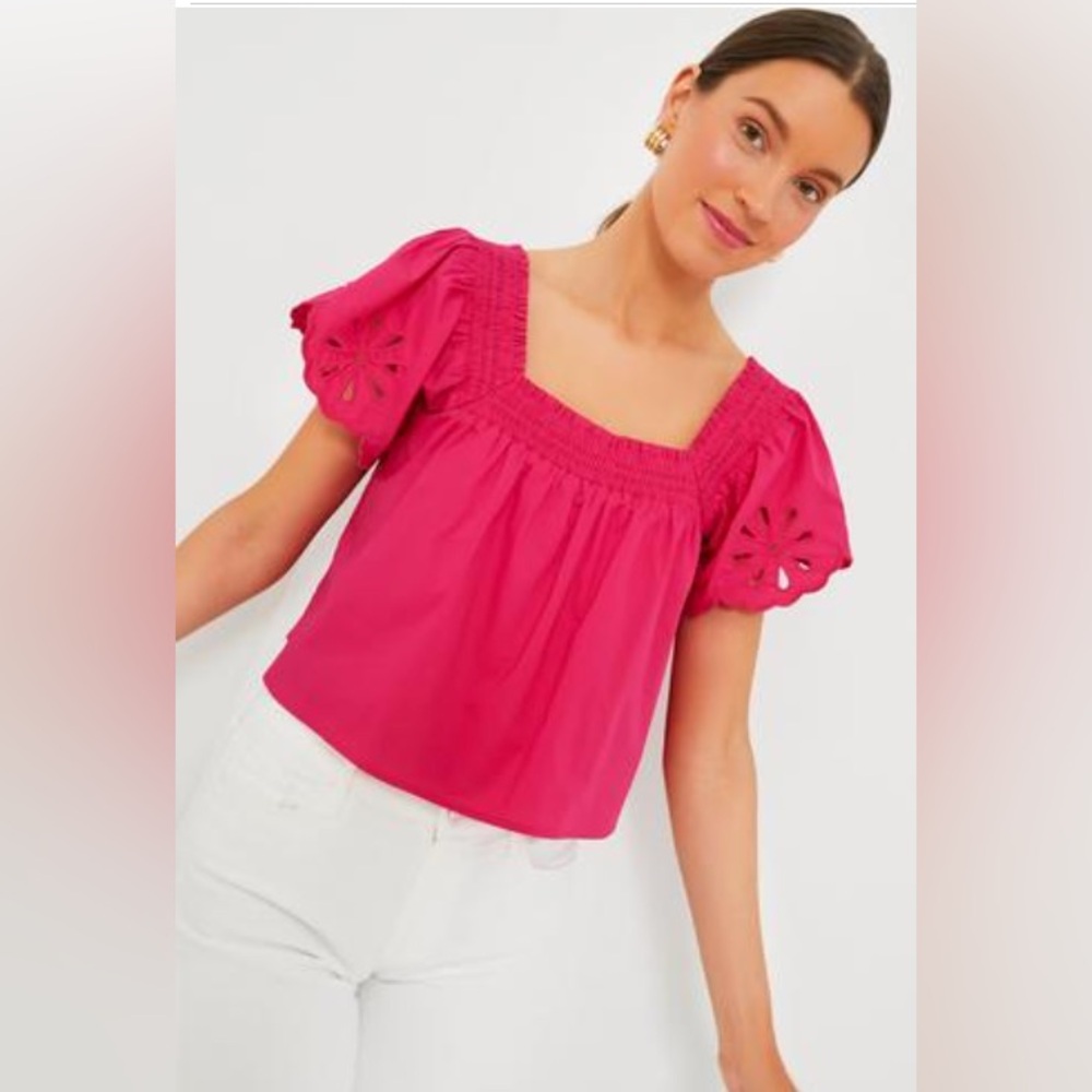 Hyacinth House Eyelet Square Neck Azalea Blouse